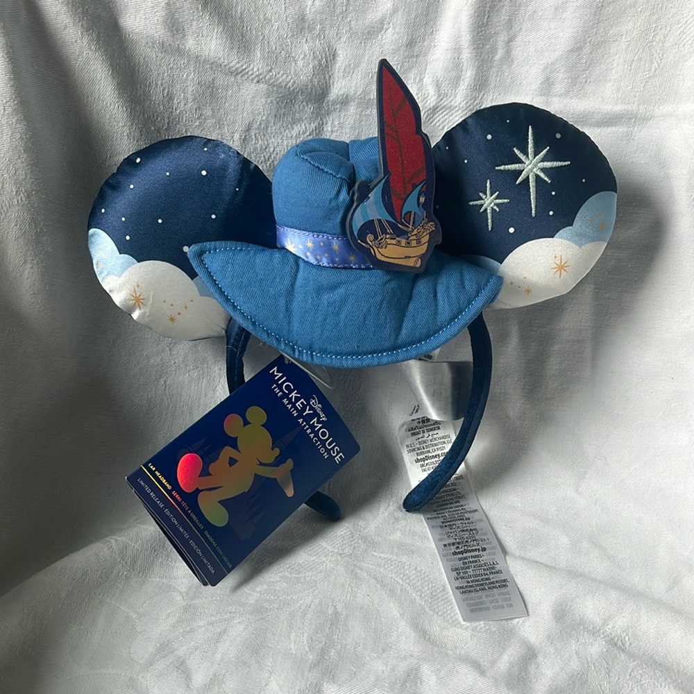 NWT: DISNEY Peter Pan Mickey Ears Headband - Main Attraction Peter Pan's Flight